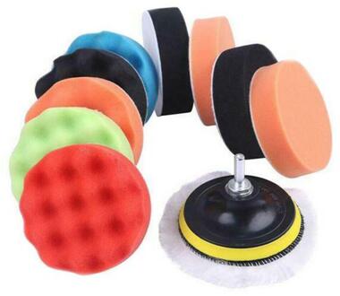 12Pcs 3Inch Spons Auto Polijstmachine Waxen Pads Buffing Kit Detaillering Polish Buffer Boor Wiel Polijsten Verwijdert Krassen Boot