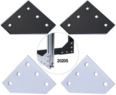 12Pcs 5 Hole 90 Degree Joint Board Plate Corner Angle Bracket Connection Joint Strip for 2020 Aluminum Profile 3D Printer Frame