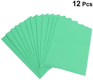 12Pcs A4 2 Zakken Kraftpapier Bestandsmap Bruin Houder Document Map Office Project Bestand Presentatiemap groen