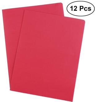 12Pcs A4 2 Zakken Kraftpapier Bestandsmap Bruin Houder Document Map Office Project Bestand Presentatiemap rood