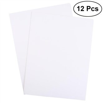 12Pcs A4 2 Zakken Kraftpapier Bestandsmap Bruin Houder Document Map Office Project Bestand Presentatiemap wit
