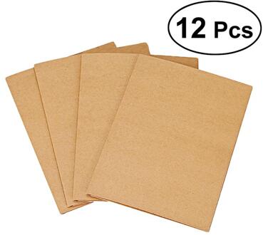 12Pcs A4 2 Zakken Kraftpapier Bestandsmap Bruin Houder Document Map Office Project Bestand Presentatiemap zoals getoond