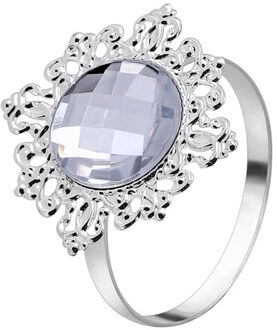 12Pcs Acryl Zilveren Bruiloft Servetringen Ronde Handdoek Ring Houders Banket Voor Bruiloft Diner Decoratie