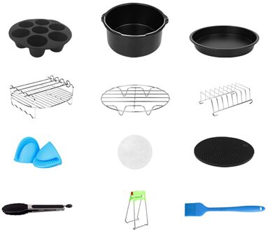 12Pcs Air Friteuse Accessoires Kit Deep Air Friteuse Met 8 Inch Cake Vat Keuken Bakken Tools Utensilios De cocina Accessoires