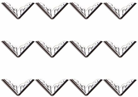 12Pcs Antieke Sieraden Doos Houten Case Boek Scrapbooking Photo Albums 'S Mappen Kraag Hoek Protector Decoratieve