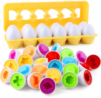12pcs Baby Montessori Learning Education Math Toy Smart Eggs Puzzle Matching Toys Plastic Screw nut Building Blocks For Children
