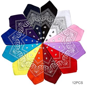 12Pcs Bandana Hoofdband Sjaals Set Vierkante Sjaal Voor Mannen Vrouwen Haarbanden Beanie Bone Arabische Motorkap Hoeden Cap