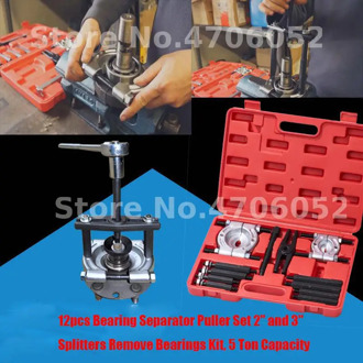 12pcs Bearing Separator Puller Set 2" and 3" Splitters Remove Bearings Kit, 5 Ton Capacity