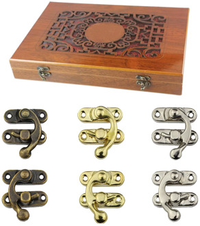 12Pcs Bronze Iron Box Latch Hasps Lock Catch Latches Gift Wood Jewelry Suitcase Buckle Clip Clasp Vintage Furniture Hardware