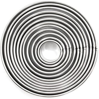 12Pcs Cake Ring Mold Rvs Ronde Cirkel Cookie Mousse Mini Cake Ring Cake Kauwgom Plakken Mould Diy Cake gereedschap