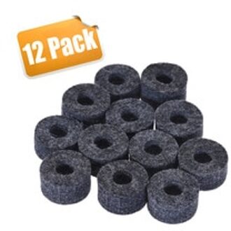 12Pcs Cimbaal Vilt Hi-Hat Clutch Vilt Drum Set Cimbaal Stand Vilt Wasmachine Kleine Size Grijs