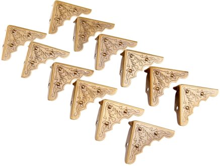 12Pcs Decoratieve Hoek Protector Sieraden Wijn Geschenkdoos Houten Gevallen Hoek Beugel