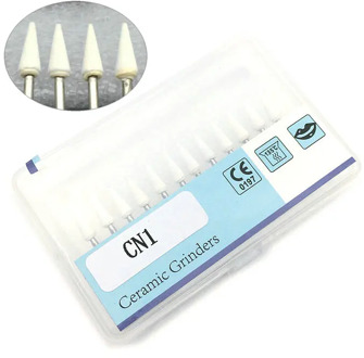 12Pcs Dental Flame White Stone Polishing FG Burs CN1 Bur Fit High Speed Handpiece 1.6mm Dentist Tools