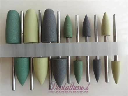 12pcs Dental SILICONE Polishers Resin Base Acrylic Polishing Burs 2.35mm