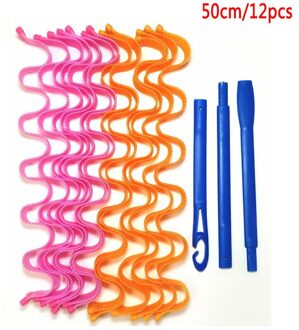 12Pcs Diy Hair Curler 30/45/50/55Cm Draagbare Kapsel Roller Sticks Duurzaam Makeup curling Hair Styling Tools 50cm 12stk