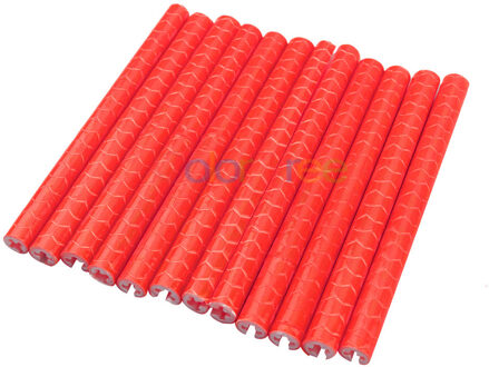 12Pcs Fiets Mountainbiken Velg Spoke Mount Clip Tube Waarschuwingslampje Strip Reflector Reflecterende Outdoor 75mm Rood