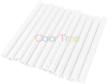 12Pcs Fiets Mountainbiken Velg Spoke Mount Clip Tube Waarschuwingslampje Strip Reflector Reflecterende Outdoor 75mm wit