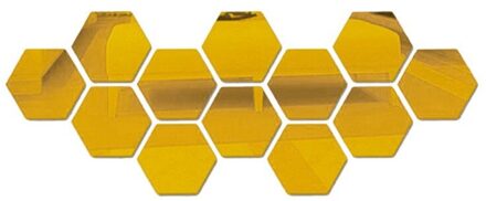 12Pcs Geometrische Hexagon Spiegel Muursticker Diy Home Decor Vergroten Woonkamer Verwijderbare Veiligheid Creatieve Muurstickers Decor G / 46x40x23mm
