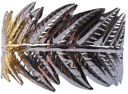 12Pcs Hotel Banket Westerse Veer Servet Ring Leaf Servet Gesp Papieren Handdoek Ring zilver