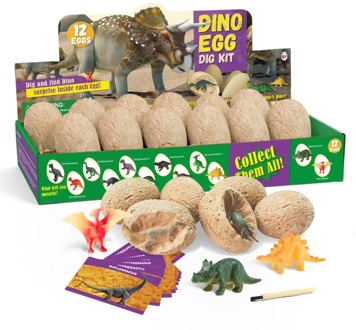 12Pcs Kids Dinosaur Egg Dig Excavation Kit Archaeology Educational Puzzle Toy Kids Educational Toys for Children Gifts