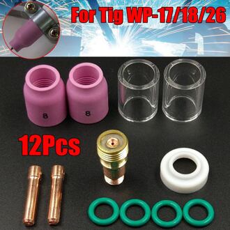 12Pcs Lastoorts Stubby Gas Lens Voor WP-17/18/26 #10 Pyrex Glas Cup Kit Duurzaam Praktische Lassen accessoires Gebruik