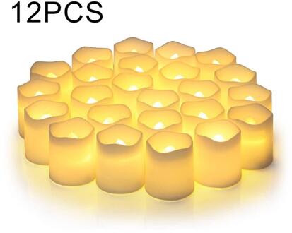 12Pcs Led Elektronische Kaars Theelichtje Romantische Creatieve Verjaardagsfeestje Decoratie Vlamloze Kaars Halloween Accessoires Kaarsen
