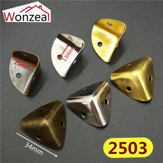 12pcs/lot 25mm Box Corner Protector Guard Decorative Antique Brass Jewelry Wine Gift Box Wooden Case Chest Edge Cover+Screws