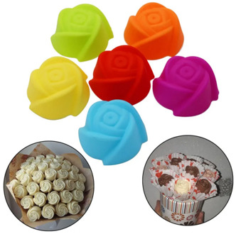 12pcs/Lot Cake Mold Rose Flower Silicone Jelly Pudding Chocolate Molds DIY Cake Decorating Tools Durable Bakeware Tools