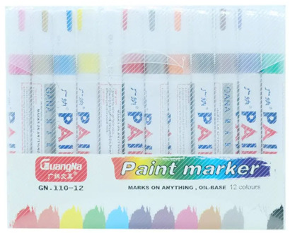 12pcs/lot colorful Waterproof pen Car Tyre Tire CD Metal Permanent Paint markers Graffiti Oily Marker Pen stationery office