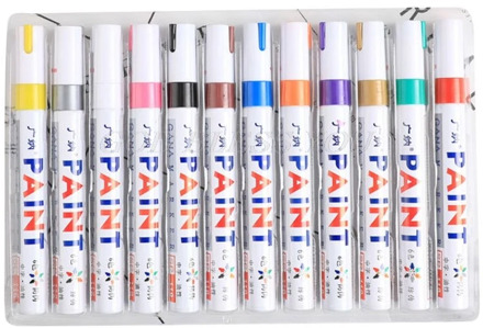 12pcs/lot colorful Waterproof pen Car Tyre Tire Metal Permanent Paint Markers Drop Shipping