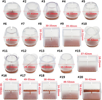 12Pcs/Lot Table Chair Leg Mat Silicone Non-slip Table Chair Leg Caps Foot Protection Bottom Cover Pads Wood Floor Protectors