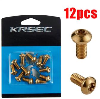 12Pcs M5x10mm Disk Brake Rotor Bouten Titanium Mountainbike Remmen Disc Rotor Schroef Ultralight Bettery Bike Brake Accessoires geel