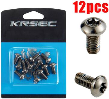 12Pcs M5x10mm Disk Brake Rotor Bouten Titanium Mountainbike Remmen Disc Rotor Schroef Ultralight Bettery Bike Brake Accessoires licht grijs
