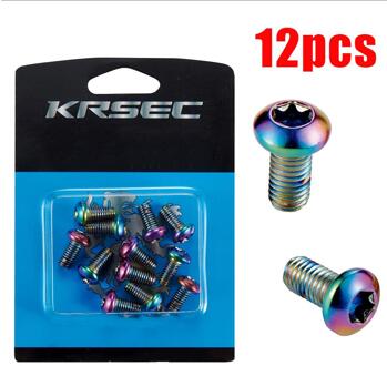 12Pcs M5x10mm Disk Brake Rotor Bouten Titanium Mountainbike Remmen Disc Rotor Schroef Ultralight Bettery Bike Brake Accessoires MULTI