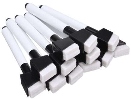 12Pcs Magnetische Zwarte Kleur Whiteboard Marker Pennen Uitwisbare Droog Vegen Markers Voor School Kantoor Thuis Leveringen