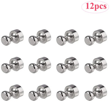 12pcs Metal Magnetic Push Pins Magnets Hooks Hanger Home Office Refrigerator Whiteboard Map Calendar Pinboard Key Coat Hanger