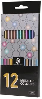 12Pcs Metallic Niet Giftig Gekleurde Tekening Potloden 12 Kleur Tekening Schetsen Kleur Potlood