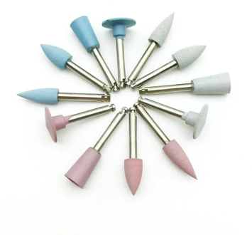 12pcs Mix Dental Silicone Grinding Heads Teeth Polisher for Low-speed Machine Polishing Dentistry Instrument for Dentist