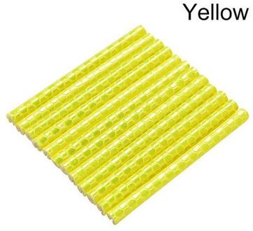 12Pcs Mountainbiken Velg Spoke Mount Tube Waarschuwing Strip Reflector geel