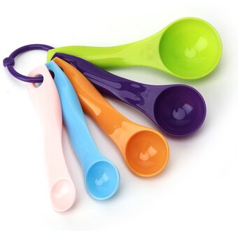 12Pcs Multi Purpose Lepels/Cup Meetinstrumenten Set Pp Koffie Suiker Scoop Cake Bakken Accessoires Plastic Handvat Keuken gadgets 5stk(willekeurig kleur)