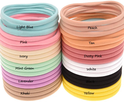 12pcs Nylon Headband for Baby Hair Accessories Girls Boys Unisx Headbands Nude High Elastic Hairbands Children Color Hair Circle