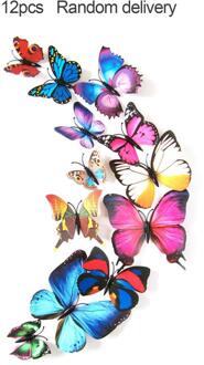 12Pcs Pvc 3d Vlinder Muur Decor Leuke Vlinders Muurstickers Art Decals Home Decoration Room Wall Art regenboog
