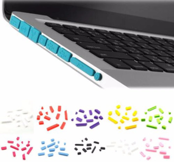 12PCS Rubber Anti-Dust Plug Dustproof Cover Stopper Colorful Soft Silicone Dust Plug for Macbook Air 13" 11" Retina Ports Laptop