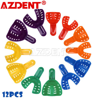 12pcs/set Childrens and Adults Dental Impression Plastic Trays Plastic Teeth Holder Trays For Dental Tools