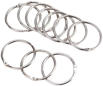 12pcs/set Hanger Metal Curtain Shower Rings Bathroom shower linen Hooks Silver Paper Book Loose Leaf Binder Ring Key Ring 50mm