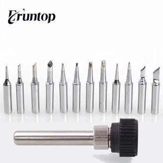 12PCS Silver Copper 900M-T Lead-Free Soldering Iron Tip+Iron Casing For AOYUE HAKKO SAIKE ATTEN YIHUA 8586 Soldering Station