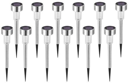 12Pcs Solar Ondergrondse Licht Led Zonne-energie Lamp Lantaarn Waterdichte Verlichting Voor Path Patio Yard Gazon Straat Decoratie warm wit