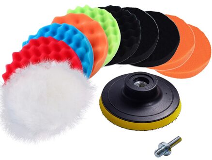 12Pcs Spons Polish Pad Kit 100Mm Auto Polijstmachine Pads Zelfklevende Polijsten Waxen Pad Voor Boot Polijstmachine voor Auto Krassen Verwijderen type A
