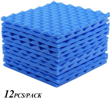 12Pcs Studio Akoestische Schuimen Panelen Geluidsisolatie Schuim 30*30Cm/12 * 12in Blauw