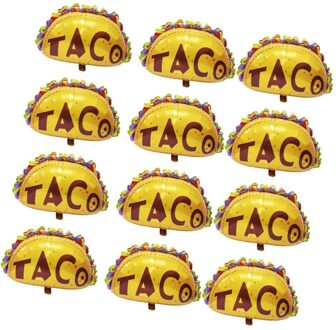 12Pcs Taco Vorm Aluminium Folie Ballon Creatieve Cartoon Grappige Ballonnen Voor Party Voedsel Festival Decoratie